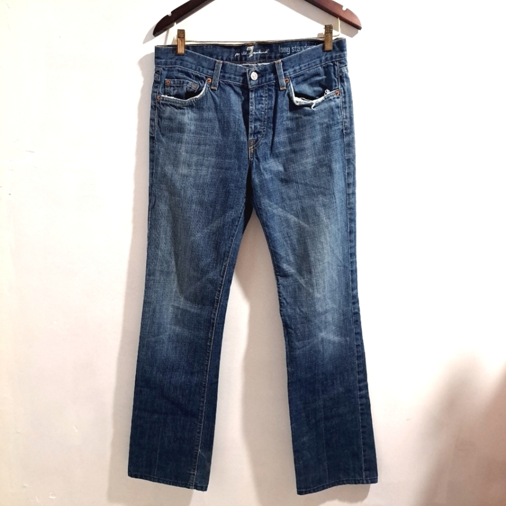 7 For All Mankind Men’s Straight Jeans - Blue Denim